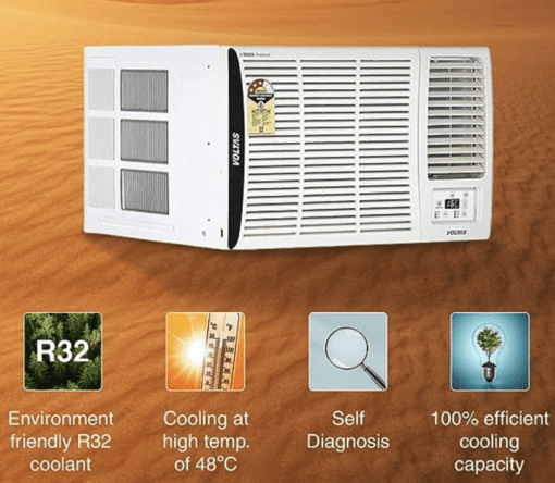 Voltas 1.5 Ton 3 Star, Fixed Speed Window AC (Copper, Turbo Mode, 2023 Model, 183 Vectra Elite, White) - Image 2